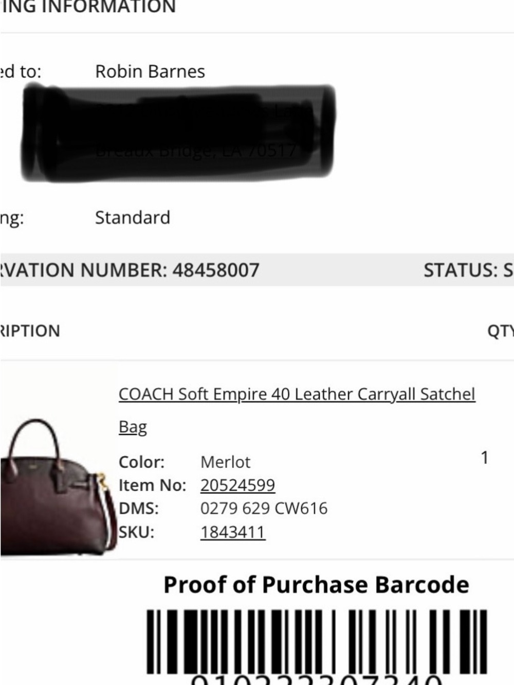 NEW COACH “Soft Empire Carryall Bag 40” MERLOT - Picture 6 of 16